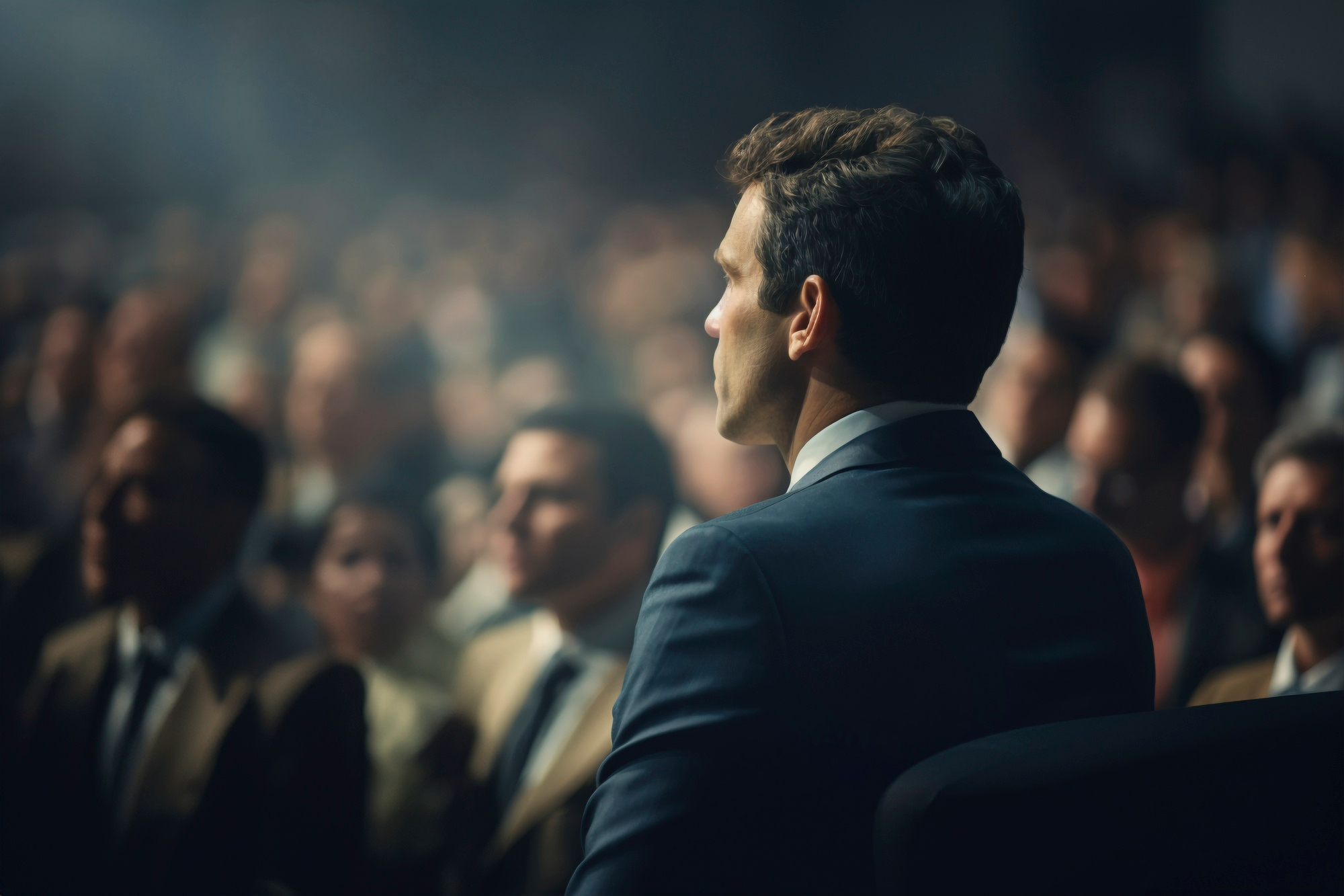 A leader listening during an organizational event.